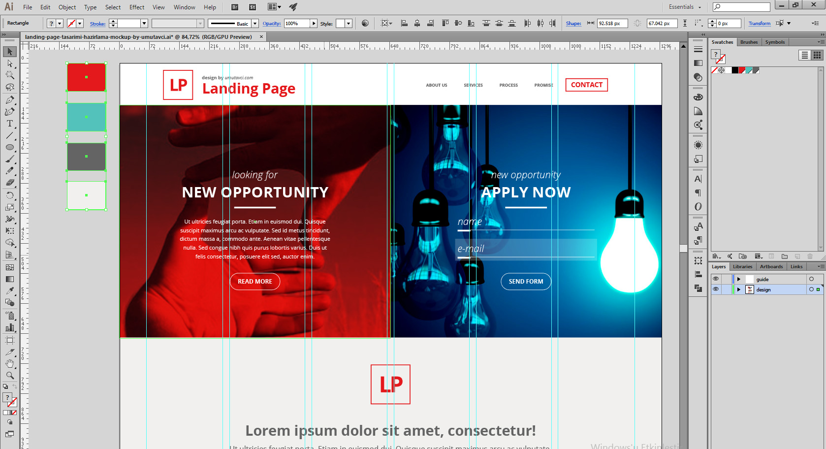 Landing Page Illustrator Çizim | Umut Avcı